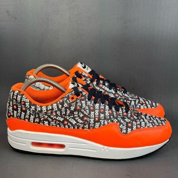Nike Air Max 1 Just Do It Pack Black Orange sneaker shoes men’s size 9 - Picture 1 of 8